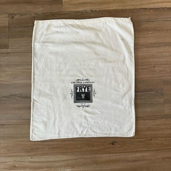 The Frye Company Drawstring Top Dust Cover Off White Travel Storage Cloth Bag - Picture 1 of 3